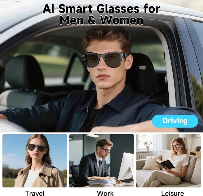 AI Smart Glasses with 8MP Camera | Smart Recording Glasses
Description: