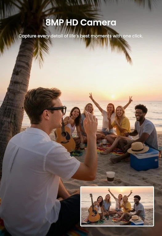 AI Smart Glasses with 8MP Camera | Smart Recording Glasses
Description: